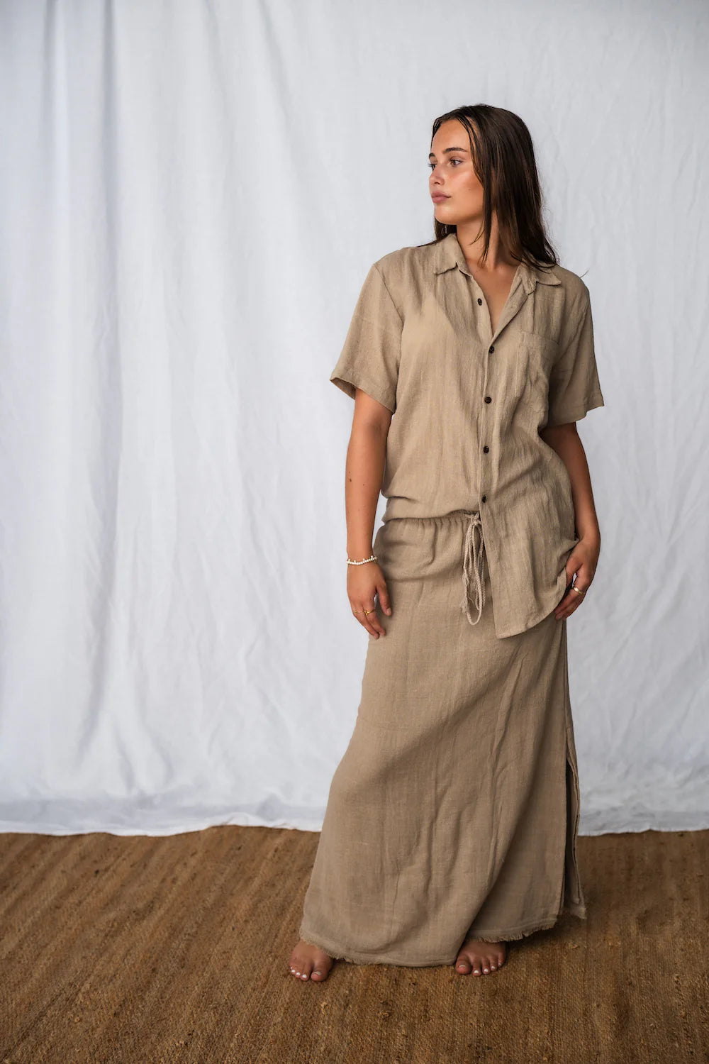 sienna maxi skirt - taupe